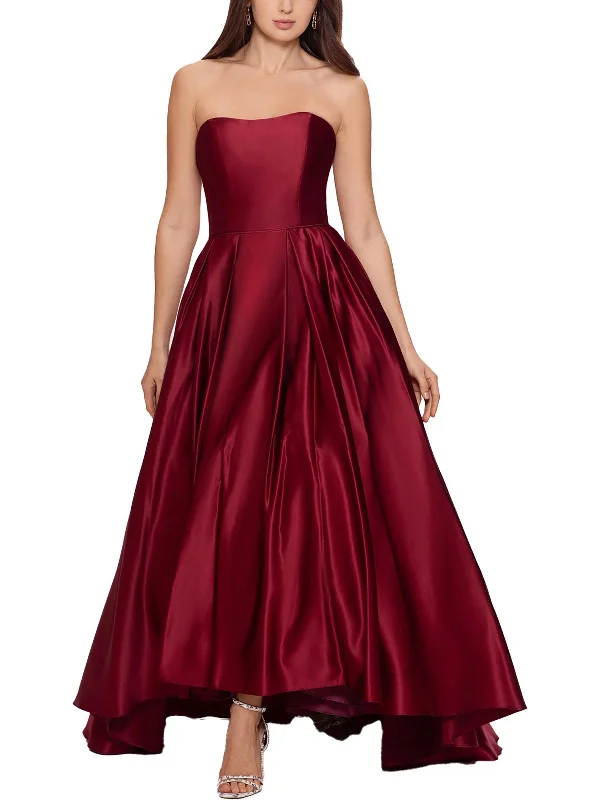 Discover Now Petites Womens Pleated Maxi Evening Dress