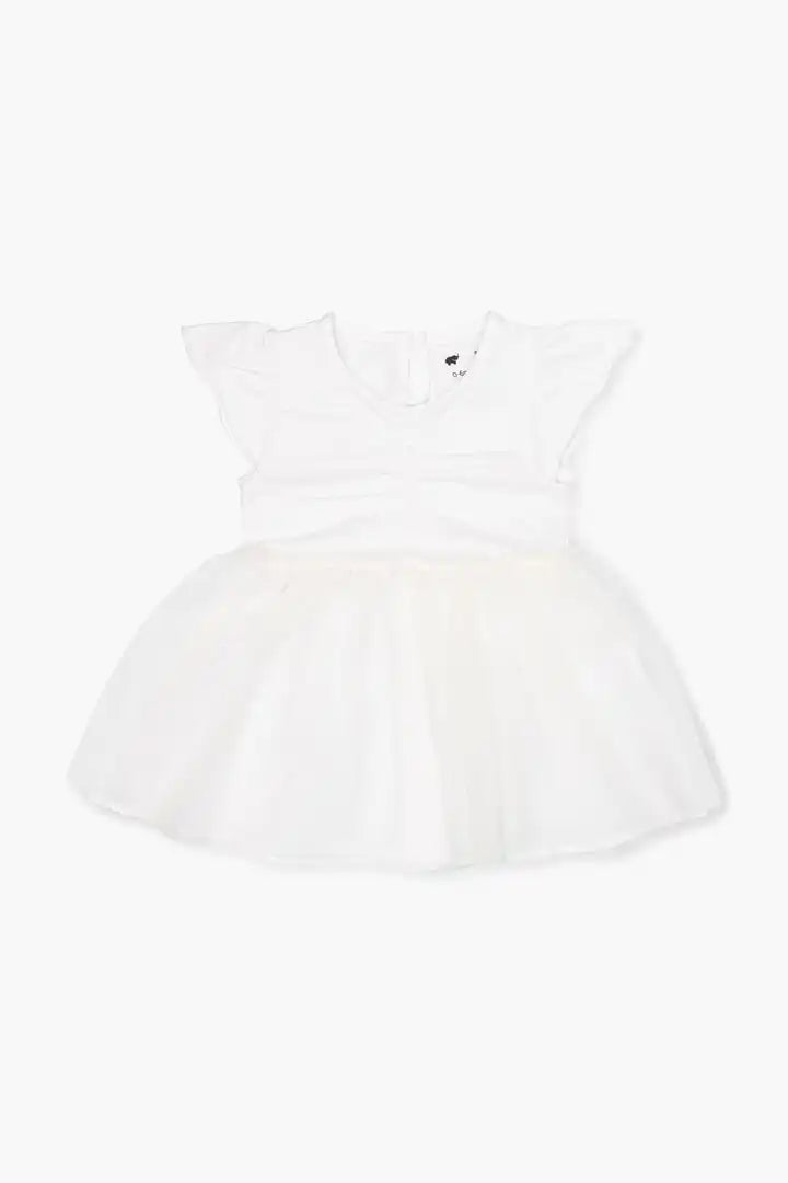 Catch Every Fashion Trend Short Sleeve Tulle Dress_White