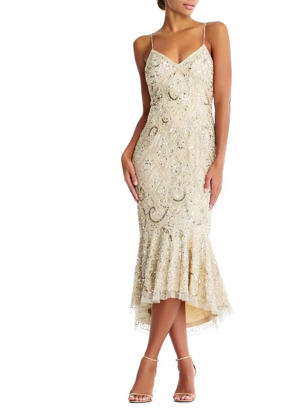 Chic Style Womens Embellished Trumpet Evening Dress