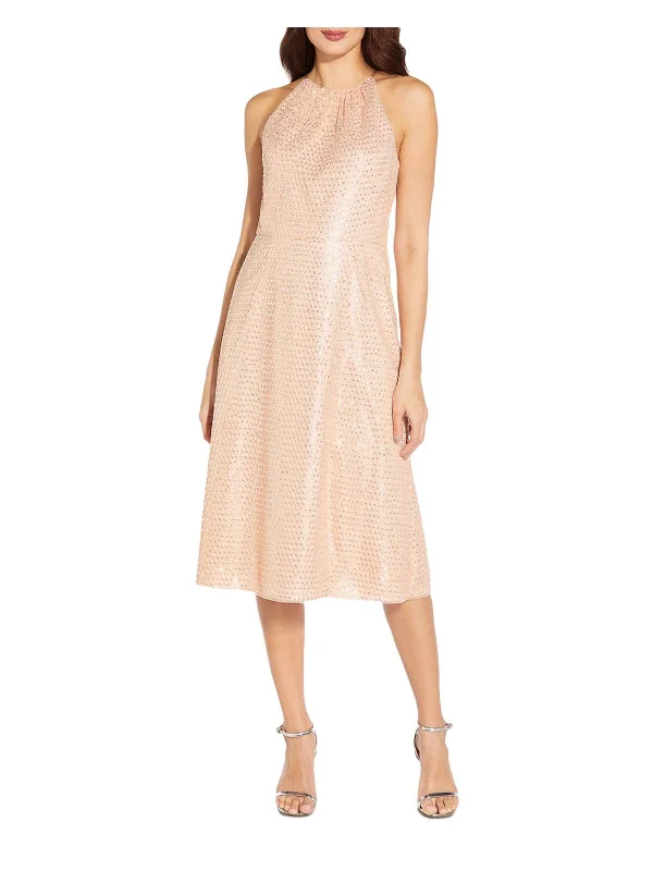 Flash Sale Fever Womens Halter Sequined Cocktail and Party Dress