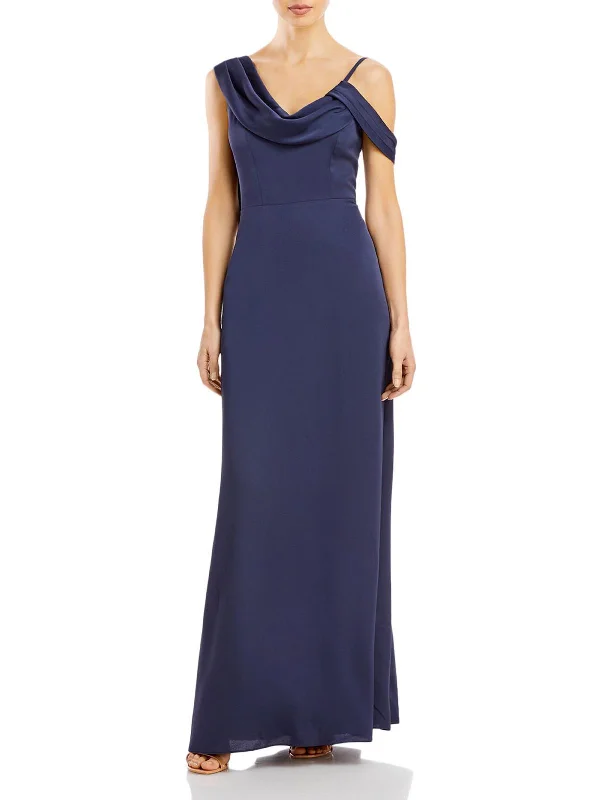 Parisian Effortless Chic Style Womens One Shoulder Maxi Evening Dress