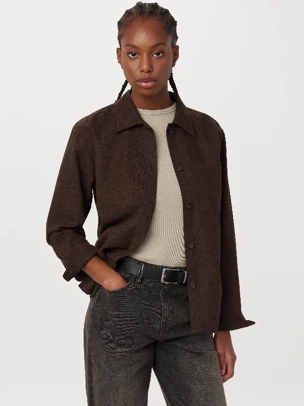 Imeless Style The Flannel Overshirt  in Dark Chocolate