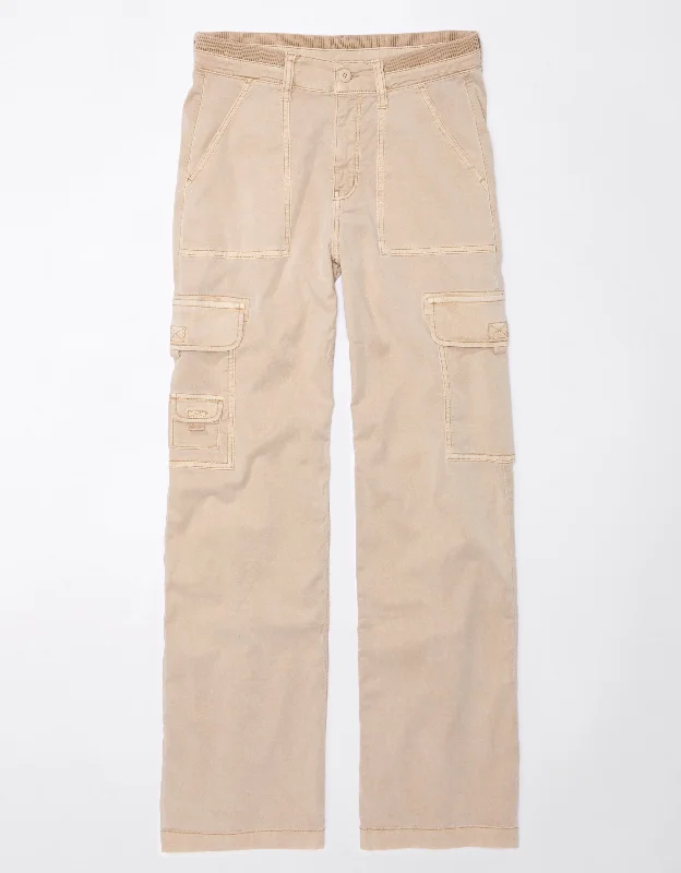 Today Only AE Dreamy Drape Stretch Cargo Super High-Waisted Baggy Wide-Leg Pant