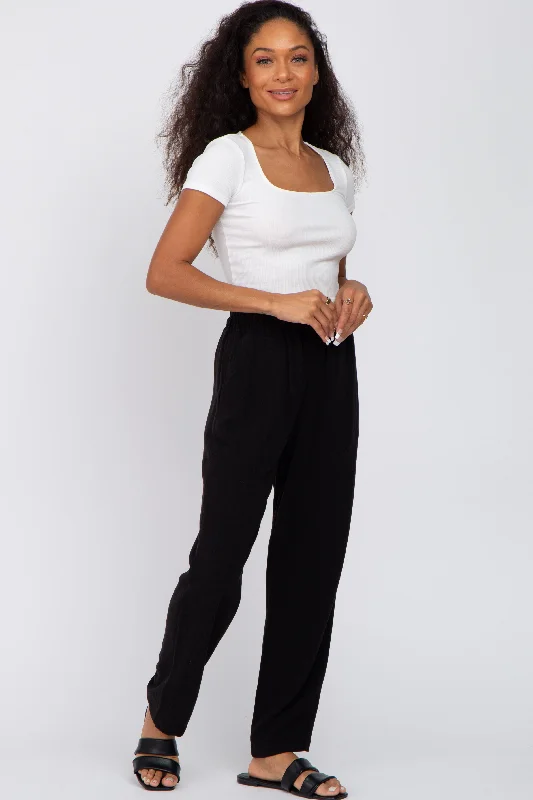 Trendy Fashion Sale Black Linen Pants