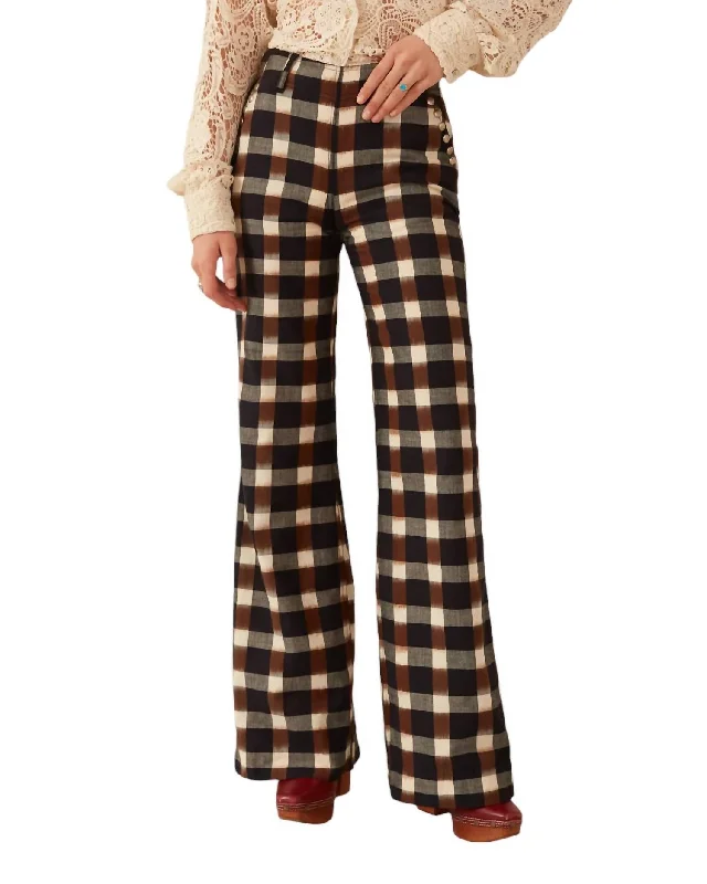 Stylish Looks Charlie Plaid Princess Pant In Blue Navy