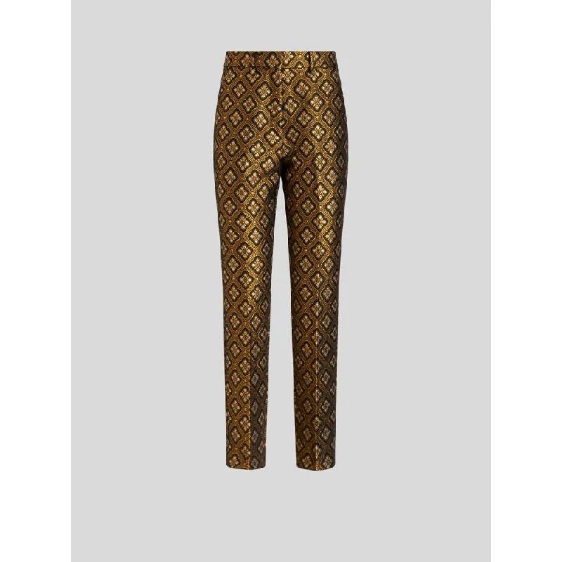 Effortless Sophistication JACQUARD TROUSERS WITH MEDALLIONS