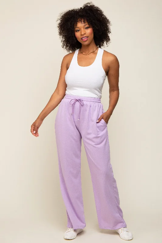 Hot Deals Lavender Drawstring Wide Leg Lounge Pants