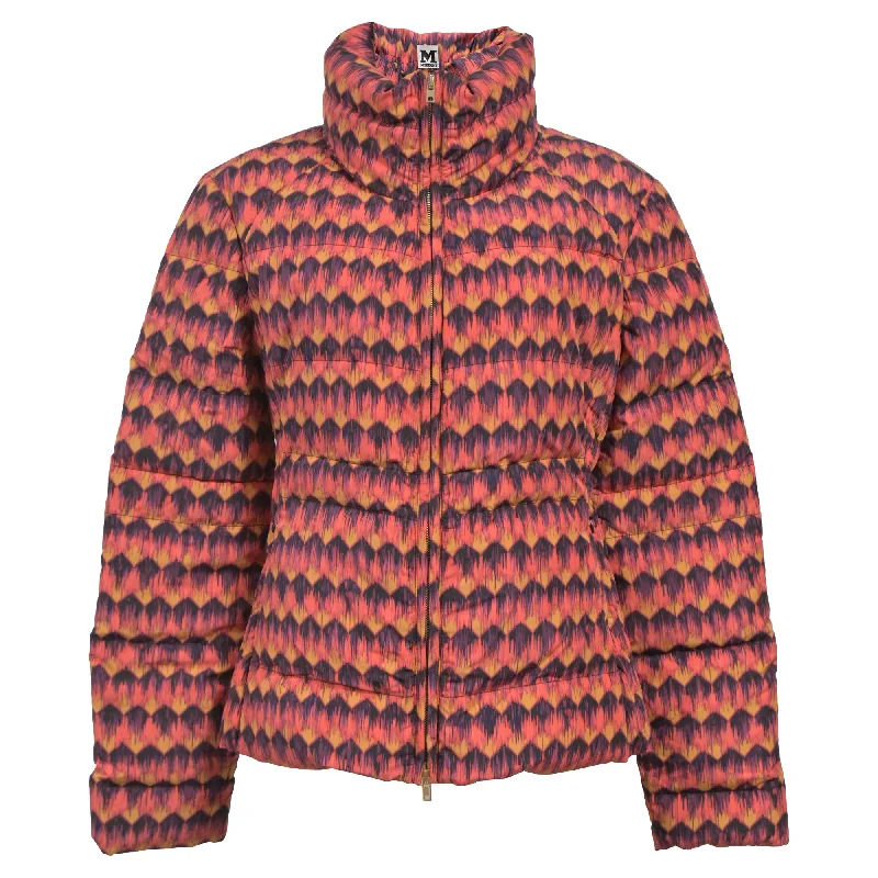 Limited Quantities M Missoni Printed Down Jacket in Multicolor Polyester