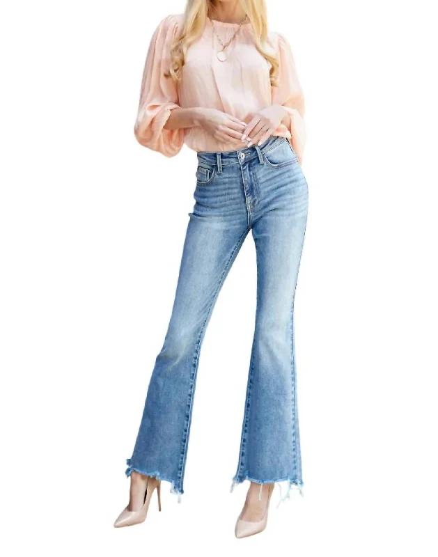 Summer Splash Sale Mid Rise Boot Cut Jeans In Medium