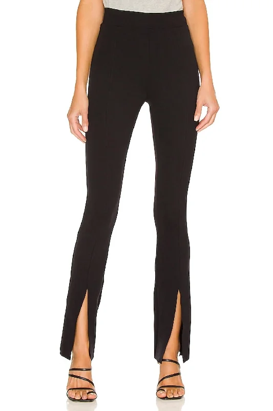 Wardrobe Refresh Neoprene Split Front Pants In Black