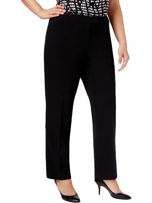 Nordic Minimalist Home Look Plus Womens Slim Straight Leg Dress Pants