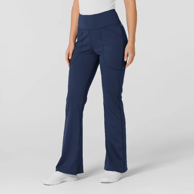 Dreamy Draping RENEW Knit Women's Flare Yoga Scrub Pant - Navy