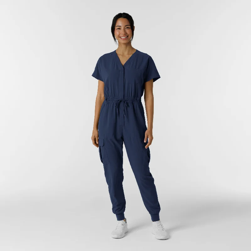 Limited Quantities RENEW Women's Cargo Jogger Scrub Jumpsuit - Navy