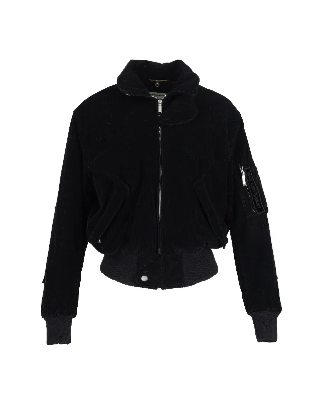 Discounts On Casual Weekend Styles Saint Laurent Corduroy Bad Lieutenant Bomber Jacket in Black Cotton