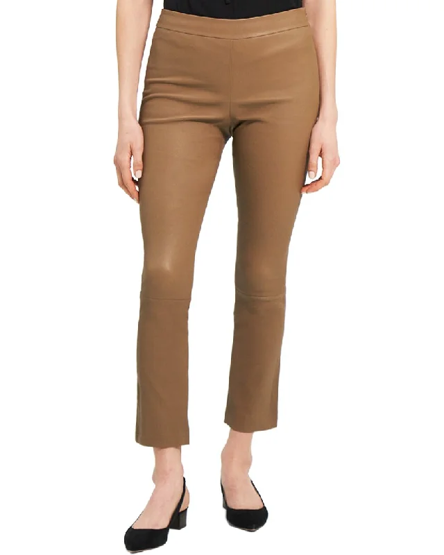 Shop Our Looks Theory Slim Kick Leather Pant