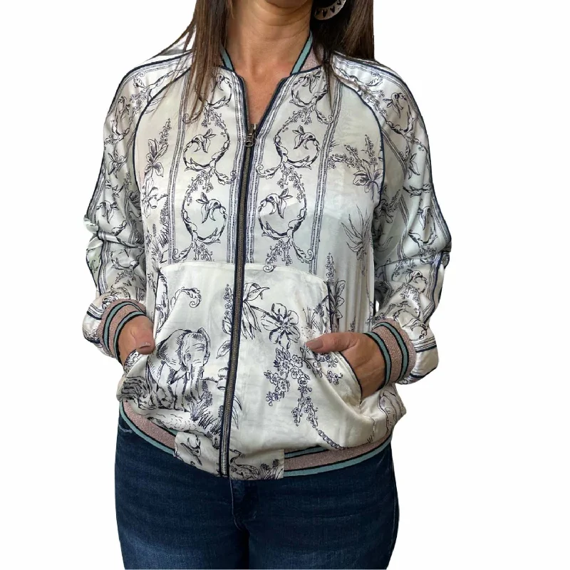 Seasonal Sale Tranquil Print Reversible Bomber Jacket In Multi