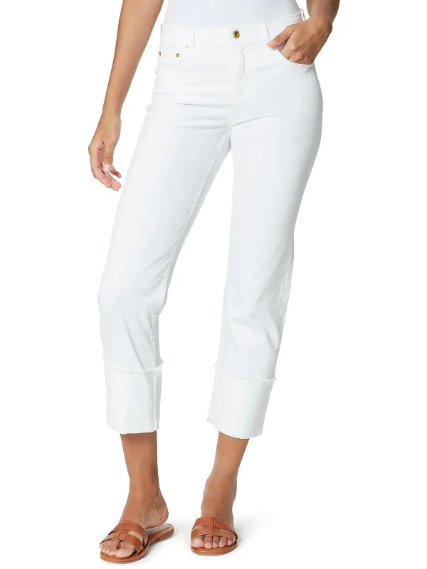 New In This Season Womens Denim Stretch Low-Rise Cropped Jeans