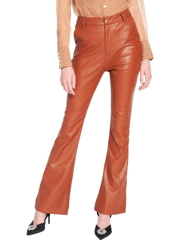 Best Sellers Womens Faux Leather Embossed Flared Pants