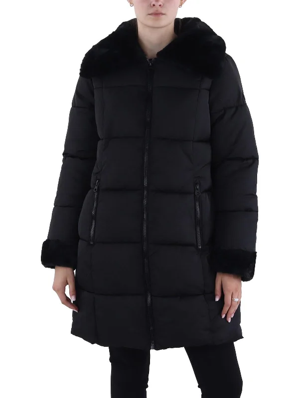 Winter Warm - Up Sale Womens Insulated Faux Fur Trim Puffer Jacket